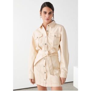 & Other Stories Cream Modern 80's Denim Dress